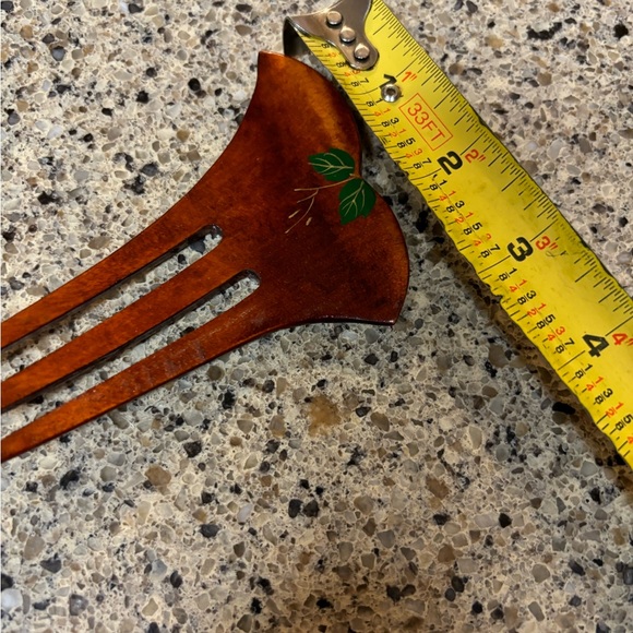 Hand Painted Rose Violet Wood Hair Comb Vintage Accessory Granny Core - Picture 8 of 9